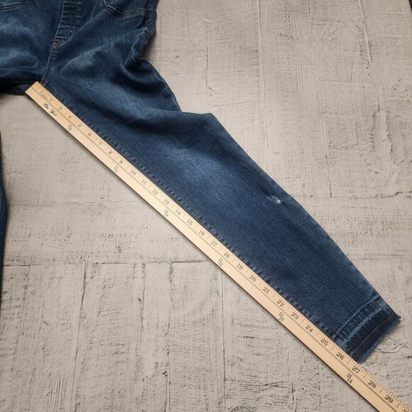 Spanx Distressed Ankle Skinny Jeans Women's M High Rise Stretch‎ Denim Raw Hem - Picture 12 of 12